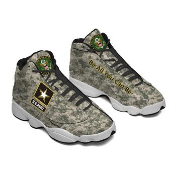 Дропшипинг печат при поискване Персонализирана баскетболна маратонка САЩ Военна армия на САЩ Персонализиран печат POD обувки Безплатна доставка