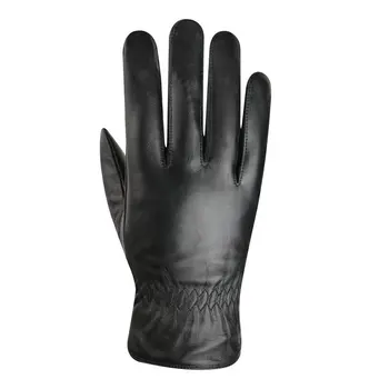 Естествена овча кожа ръкавици открит ветроупорен шофиране колоездене ръкавици за жени дами сензорен екран ръкавици мотоциклет 3