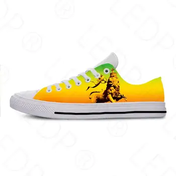 Знамето на Етиопия Лъвът на Юда Reggae Rasta Мода Ежедневни платнени обувки Ниска Топ Лека дишаща 3D печат жени Мъжки маратонки 4