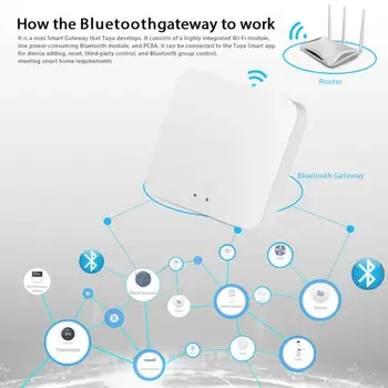 Интелигентен безжичен шлюз, съвместим с Bluetooth дистанционно управление Tuya App Дистанционно управление Интелигентен живот за дома Alexa Smart Home 1
