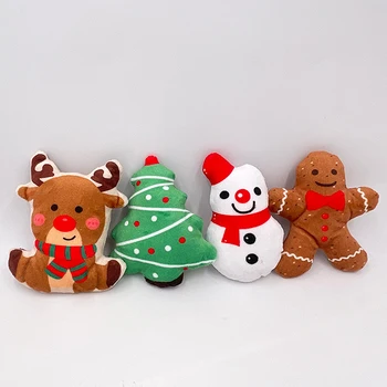 Коледа Дядо Коледа плюшени играчки комплект джинджифил хляб лосове коледно дърво снежен човек плюшена възглавница пълнени Дядо Коледа декор възглавница