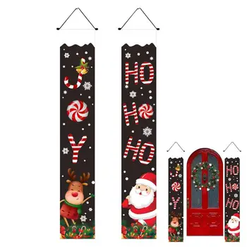 Коледна веранда Знак Коледна веранда декорации Открит Коледа врата флаг гладки ъгли ярки цветове Създаване на Коледа