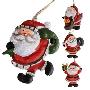 Коледно дърво висулка желязо Дядо Коледа висулка коледно дърво декорация орнаменти DIY Navidad Нова година подаръци за детски играчки