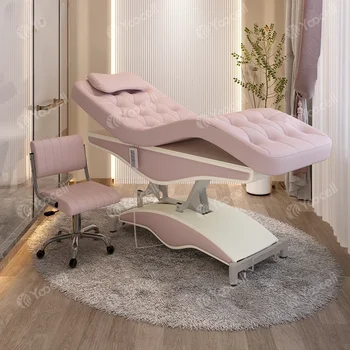 Луксозна модерна розова масажна маса козметично спа легло електрически 4 мотор за лице салон за красота легло за продажба