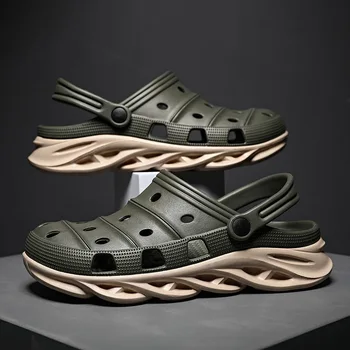 Лято EVA плажни обувки мъже 2024Нова мода против хлъзгане меки дънни чехли Пържено тесто обрати Bottom Trend Ежедневни сандали издръжливи