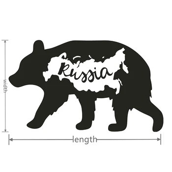 Малък град кухи стикери за автомобилни и мотоциклетни каски Голямата черна мечка На тялото й има карта на Русия 1