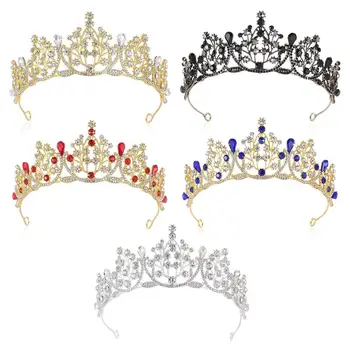 Моден рожден ден Сватба Кристални корони Булчински шлем Кристални диадеми Принцесови ленти за глава