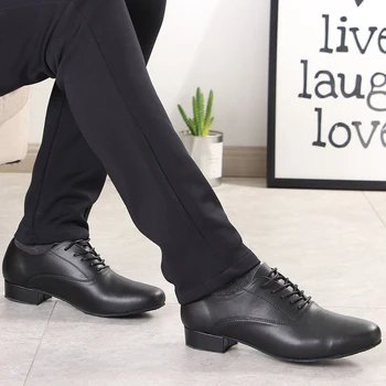 Мъжки обувки за латино танци Черни класически салса танго бални танцови обувки Удобни мъжки обувки Маратонки 4
