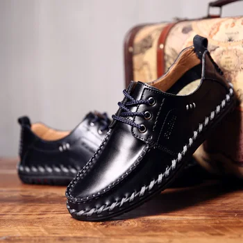 Мъжки обувки Кожени ежедневни обувки за шофиране Ръчно изработени обувки