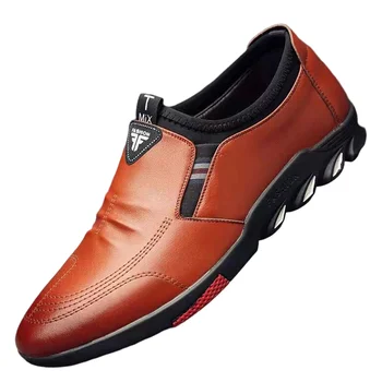 Мъжки плоски обувки PU обувки за ходене меки маратонки за дневен офис размер 39-44