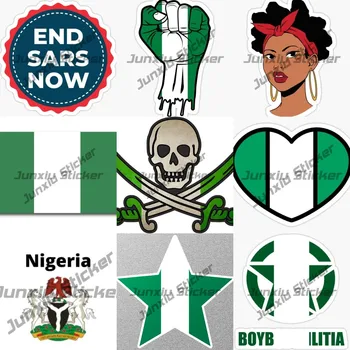 Нигерия флаг стикер нигерийски Decal в множество Нигерия звезда пират флаг стикер Нигерия ръка юмрук Нигерия гордост корени стикер