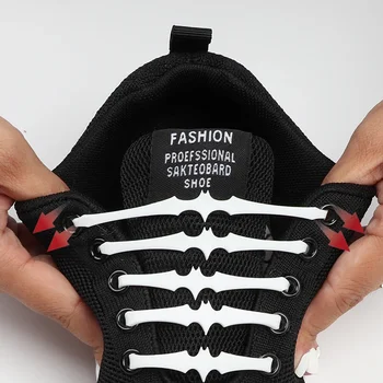 Нов 12Pcs прилеп форма силиконови без вратовръзка връзки за обувки за деца възрастни еластични връзки за маратонки спортни обувки гумени обувки