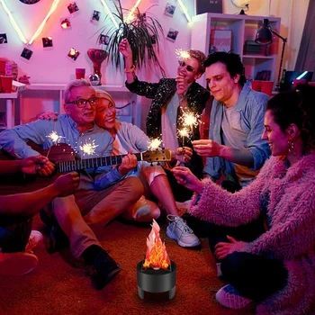 Нов LED огън пламък ефект светлина изкуствени електрически трептене лагерен огън лампа парти декор доставки за бар сцена у дома, САЩ щепсел 5
