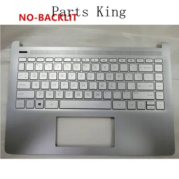 Нов за HP 14-DQ 14-FQ 14-FR TPN-Q221 Palmrest капак клавиатурата US сребро L88206-001