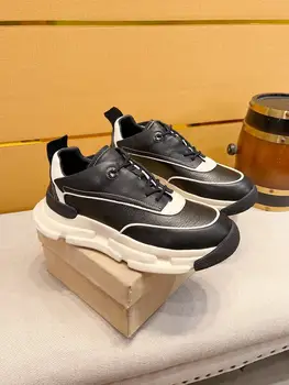 Нова гореща продажба мъжки лак-нагоре спортни обувки ръчно изработени кожени ежедневни обувки дизайн маратонки мъж удобни обувки