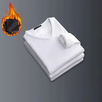 Облекло Бельо Мъжки ръкав Черен 1 Термо O / v-образно деколте Нов дълъг цвят бр Топли тениски Твърди меки дрехи Върхове Марка риза