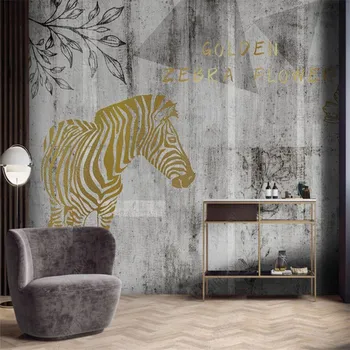 Персонализирана модерна скандинавска ръчно рисувана абстрактна геометрична зебра Мура за спалня декор 3D стена хартия Начало декор тапет