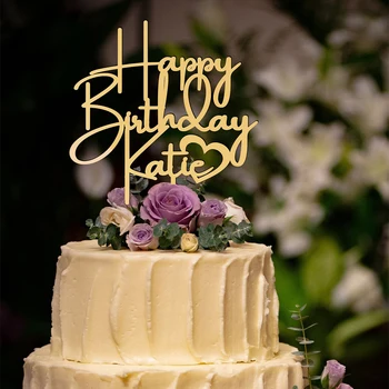 Персонализирана торта Topper Topper Сватбен елегантен достъпен рожден ден торта Topper Възраст Персонализирана персонализирана торта парти декор
