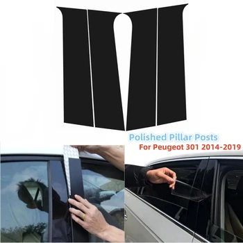 Полирани стълбове за Peugeot 301 2014-2019 Прозорец Trim Cover BC колона стикер Екстериор тунинг accesorios para vehículos