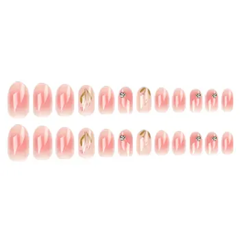 Прозрачни розови фалшиви нокти без миризма и без вреда фалшиви нокти за професионални нокти