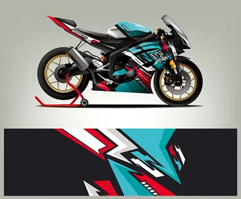 Пълно тяло състезателни графични стикери винил обвивка мотоциклет пълна обвивка стикери декоративни мотоциклет раса цвят промяна филм 200 * 60 см