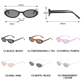 Секси жени Слънчеви очила с малка рамка 2023 Нова мода Леопард Браун Дамски слънчеви очила Реколта овални черни нюанси UV400 очила 5