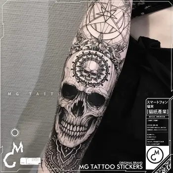Скелет Tatoo стикер траен фалшив татуировка за жена мъж ръка пънк изкуство временно татуировка череп изкуствени татуировки водоустойчив Tatuajes