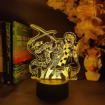 Сладък USB доведе светлина демон убиец корпус Нощно шкафче tanjiro лампа otaku декорация Коледа Новогодишен подарък зеницу акрилна лампа