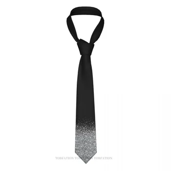 Сребърен блясък Нова 3D печатна вратовръзка 8 см широка полиестерна вратовръзка риза аксесоари Парти декорация
