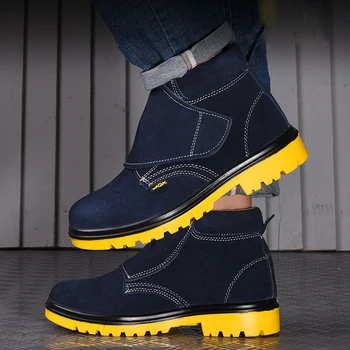 Строителни работни ботуши Стоманени Toe Cap Индустриални обувки Мъжки обувки за сигурност Пробивно-устойчиви заваръчни ботуши Защитни обувки за безопасност 5