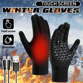 Топли електрически отопляеми ръкавици Творчество Неплъзгащо плетене Ръкавици за колоездене Докосване Компютърни ръкавици Зимни ръкавици Мъже Жени