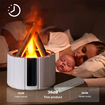 Ултразвуков овлажнител на въздуха с дистанционно мини USB контрол на пожароозаглушителя Дифузьор на ароматно масло Bonfire Flame за домашна спалня Desktop