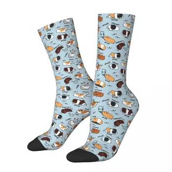 Цветя Черно морско свинче Cavia Porcellus Animal 3 Унисекс чорапи Хип-хоп 3D печат Щастливи чорапи Уличен стил Луд чорап