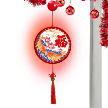 червен китайски фенери декорации LED висящи светлини червени китайски фенери висят светлини за пролетния фестивал сватбено тържество